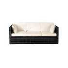 Rattan Sun Lounger Storage Sofa Sunbed Garden Furniture With Waterproof Cover - Black