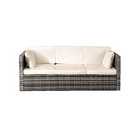 Rattan Sun Lounger Storage Sofa Sunbed Garden Furniture With Waterproof Cover - Grey