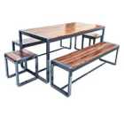 Ivyline Spitalfields Acacia Wood 5 Piece Furniture Set - Brown