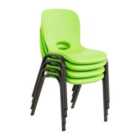 Lifetime Childrens Stacking Chair - 4 Pk Essential - Green