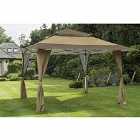 Garden Must Haves 4x4m Two Tone Pop Up Gazebo - Taupe/Brown