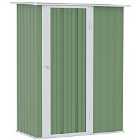 Outsunny Garden Storage Bike Shed w/ Lockable Door and Sloped Roof - Light Green