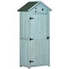 Outsunny Wooden Tool Storage Shed - Blue