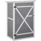 Outsunny Fir Wood Garden Tool Storage Shed w/ 2 Shelves - Grey