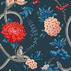 Belgravia Decor Forbidden Fruit Blue Wallpaper