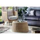 Desser Woven Rattan Round Coffee Table In Natural