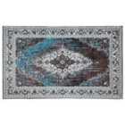 Interiors By Ph Large Jacquard Woven Rug Blue