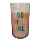 Nutmeg Home Pink Joyful Slogan Glass Pillar Candle