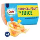 Dole Tropical Fruit In Juice Fruits Snacks 4 x 113g