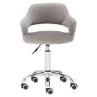 Interiors By Ph Grey Velvet Home Office Chair With Curved Back