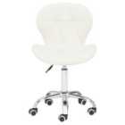 Interiors By Ph White Velvet Home Office Chair With Swivel Base