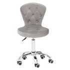 Interiors By Ph Grey Velvet Rolling Home Office Chair