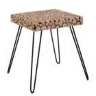 Interiors By Ph Wood Disc Square Side Table