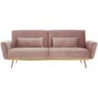 Interiors By Ph Pink 2 Seater Velvet Sofa Bed