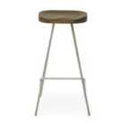 Interiors By Ph Elm Wood Bar Stool With Silver Metal Legs