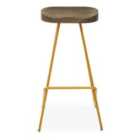 Interiors By Ph Elm Wood Bar Stool With Gold Metal Legs