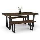 Julian Bowen Brooklyn Table And 2 Benches Set Dark Oak