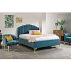 Pettine 150Cm King End Lift Ottoman Bed Teal
