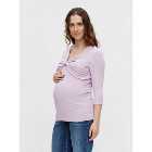Mamalicious Maternity Light Purple Jersey Twist Front Top