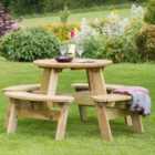 Zest Wooden Katie 4-Seater Round Picnic Table