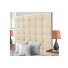 High Cubed Chenille 4Ft Small Double Headboard Cream