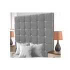 High Cubed Chenille 4Ft Small Double Headboard Light Grey