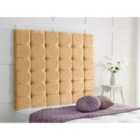 High Cubed Crushed Velvet 4Ft Small Double Headboard Gold