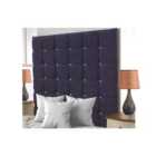 High Cubed Chenille 4Ft Small Double Headboard Purple