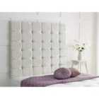 High Cubed Crushed Velvet 4Ft Small Double Headboard Cream