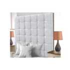 High Cubed Chenille 4Ft6 Double Headboard Ivory