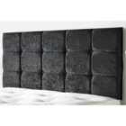 15 Cube Crushed Velvet 6Ft Super King Headboard Black