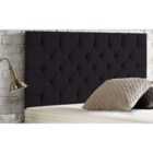 Chesterfield Chenille 4Ft Small Double Headboard Black