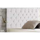 Chesterfield Chenille 4Ft Small Double Headboard Ivory