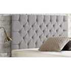 Chesterfield Chenille 4Ft Small Double Headboard Light Grey