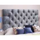 Chesterfield Crushed Velvet 4Ft Small Double Headboard Grey