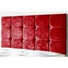 15 Cube Crushed Velvet 4Ft Small Double Headboard Red