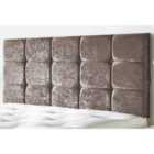 15 Cube Crushed Velvet 4Ft Small Double Headboard Champagne