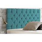 Chesterfield Chenille 2Ft6 Small Single Headboard Teal