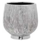 Interiors By Ph Large Silver Ceramic Planter