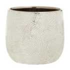 Interiors By Ph Large White Silver Ceramic Planter