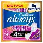 Always Platinum Secure Night Size4 14 Pads, 14s