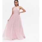 Maya Petite Pink Sequin Halter Maxi Dress