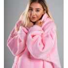 ONY Pale Pink Fleece Oversized Unisex Blanket Hoodie