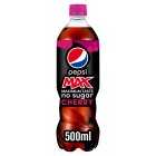Pepsi Max Cherry No Sugar Cola Bottle, 500ml
