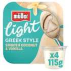 Muller Light Greek Style Coconut with Vanilla Yogurt 4 per pack