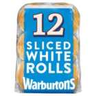 Warburtons Sliced White Rolls 12 per pack