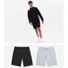 Boys 2 Pack Black and Grey Jersey Shorts
