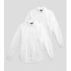 Boys 2 Pack White Long Sleeve Easy Care School Shirts