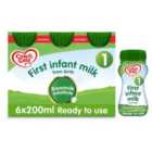 Cow & Gate 1 First Baby Milk Formula Liquid from Birth Multipack 6 x 200ml