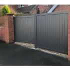 Readymade Anthracite Grey Aluminium Vertical Double Swing Gate - 3500mm Width